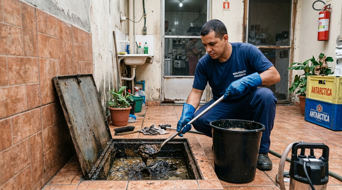 Limpeza de Caixa de Gordura em Blumenau-SC